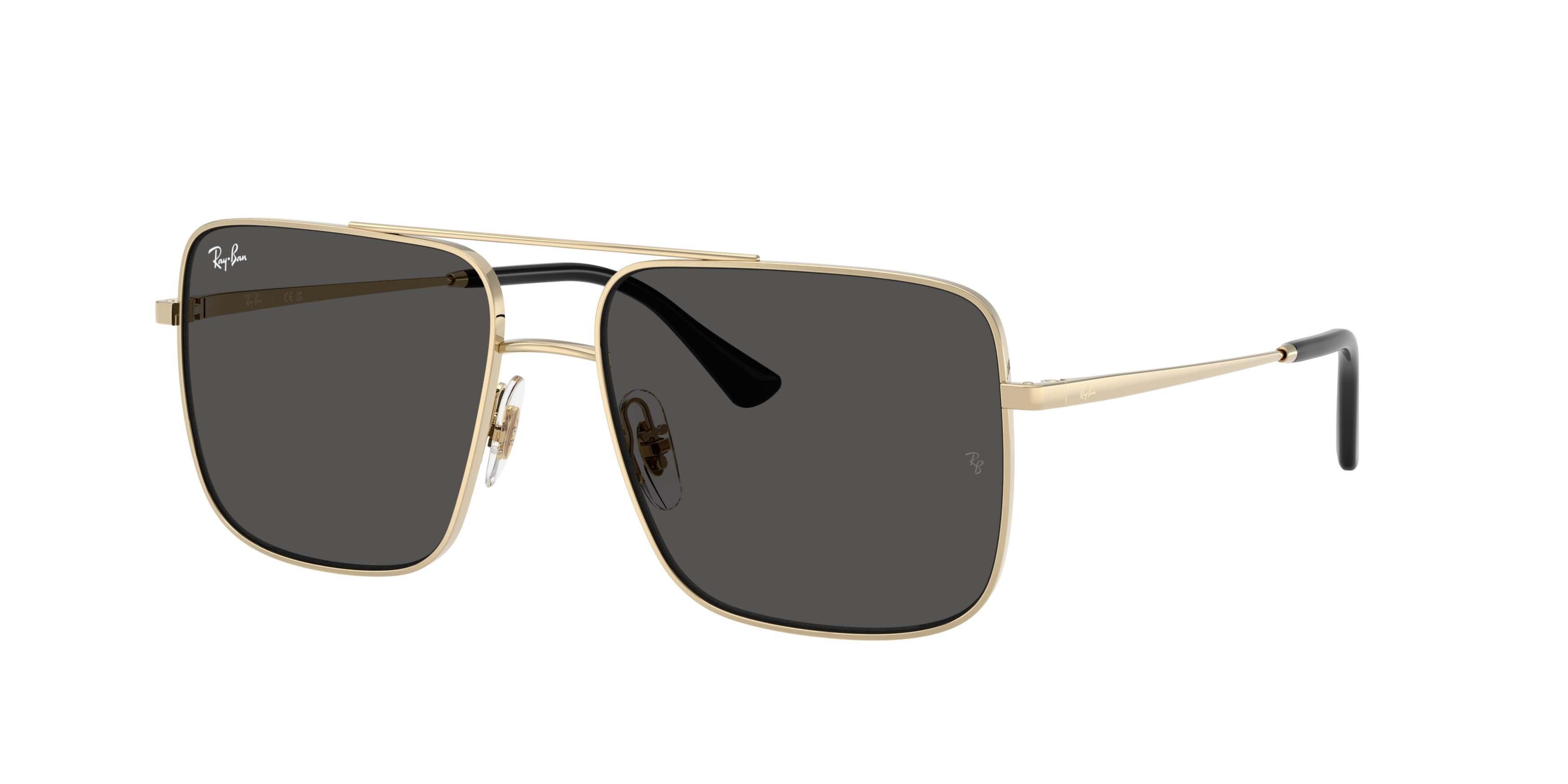 Ray-Ban Ari Bio-Based Dark Grey Sunglasses - Pale Gold - GOLD/DARK GREY
